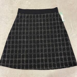 Aline Skirt Size Large Black White Plaid